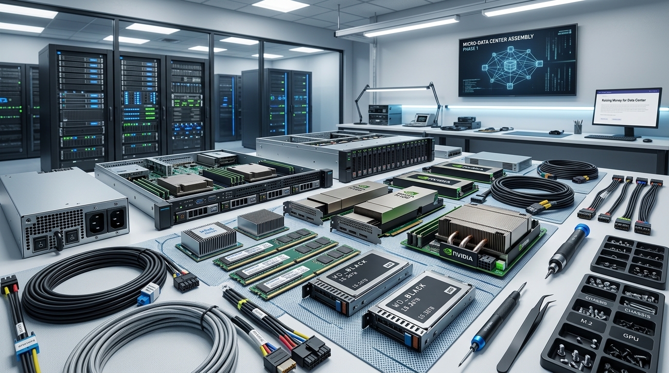 Server chassis and motherboard components being prepared for high-performance AI model training